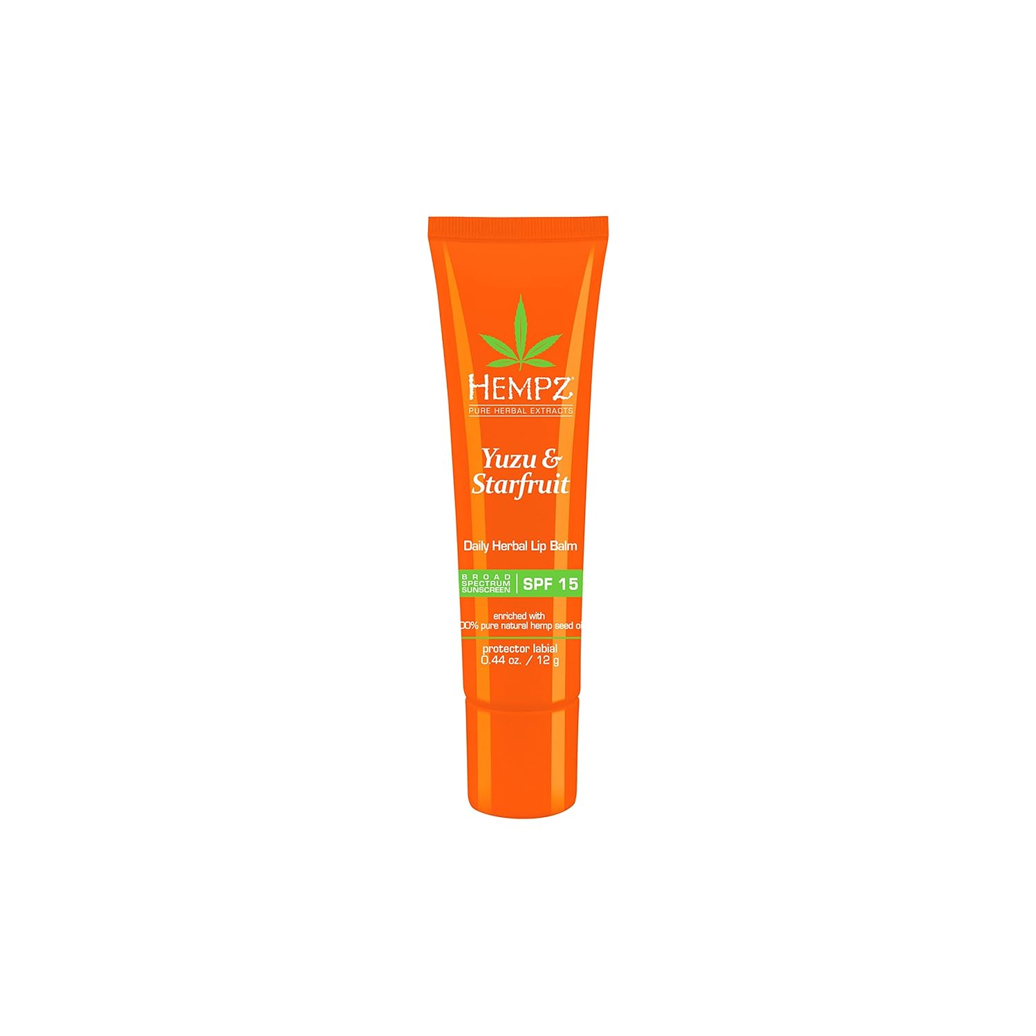 Hempz Yuzu & Starfruit Daily Herbal Lip Balm with SPF 15, .44 oz. - Scented Lip Moisturizer with Sunscreen - Broad Spectrum SPF 15, Protection against UVA/UVB rays - 100% Natural Hemp Seed Oil : Beauty & Personal Care