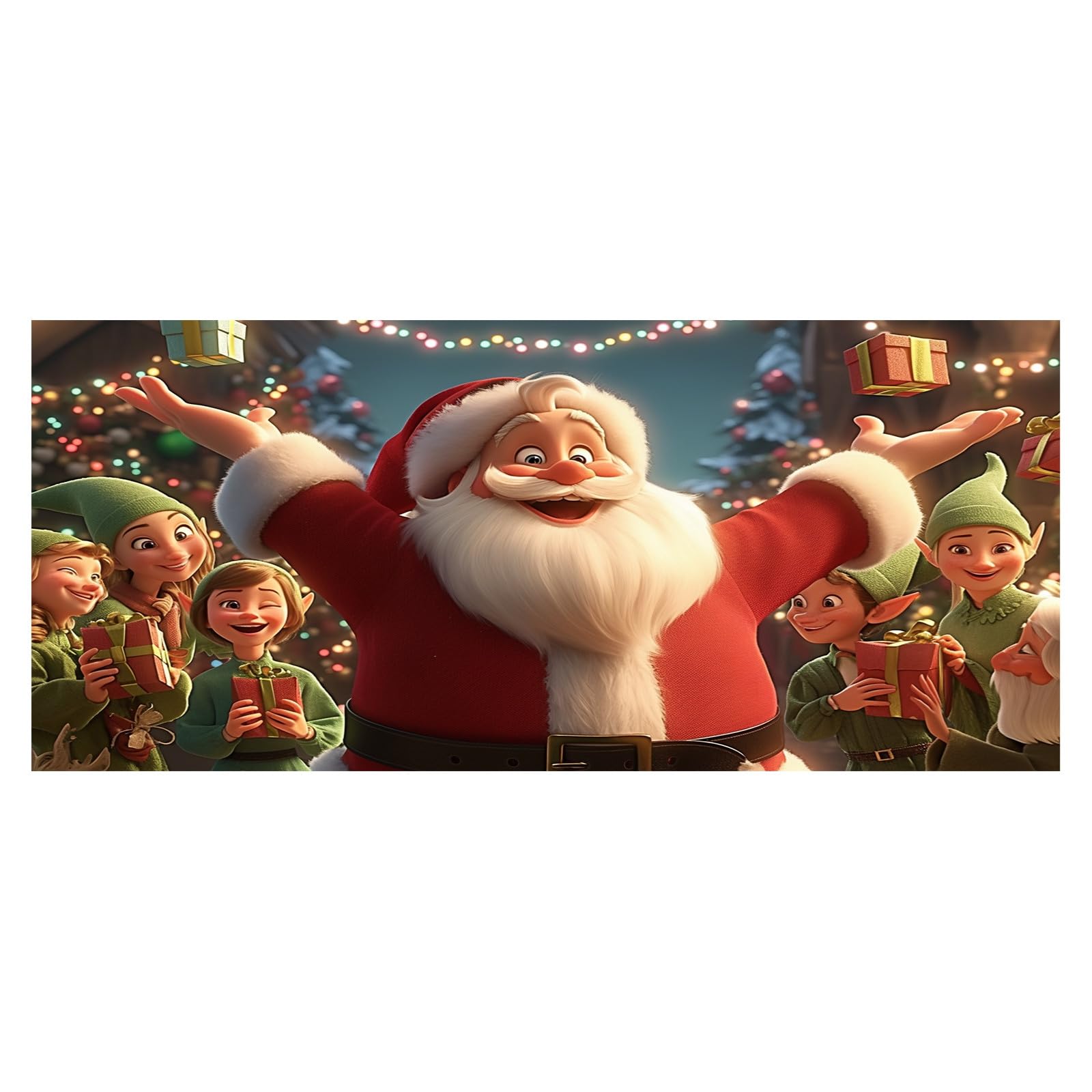 Cartel de bienvenida con texto en inglés "The Merry Christmas Christmas The Background Party Santa Photography Garage Door Background Party Decor 269