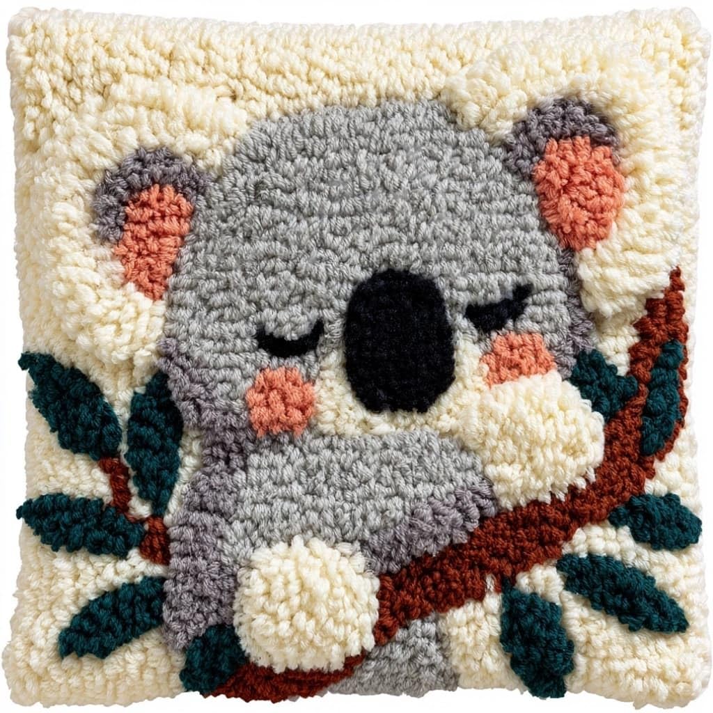 Taxpy Latch Hook Cushion Kits Koala 17X17 Inch