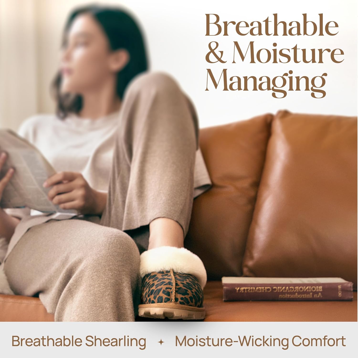 WaySoft Women's Genuine Australian Sheepskin Slippers, 18mm Wool Pile, Memory Foam, Durable Anti-Slip EVA Sole - Image 6