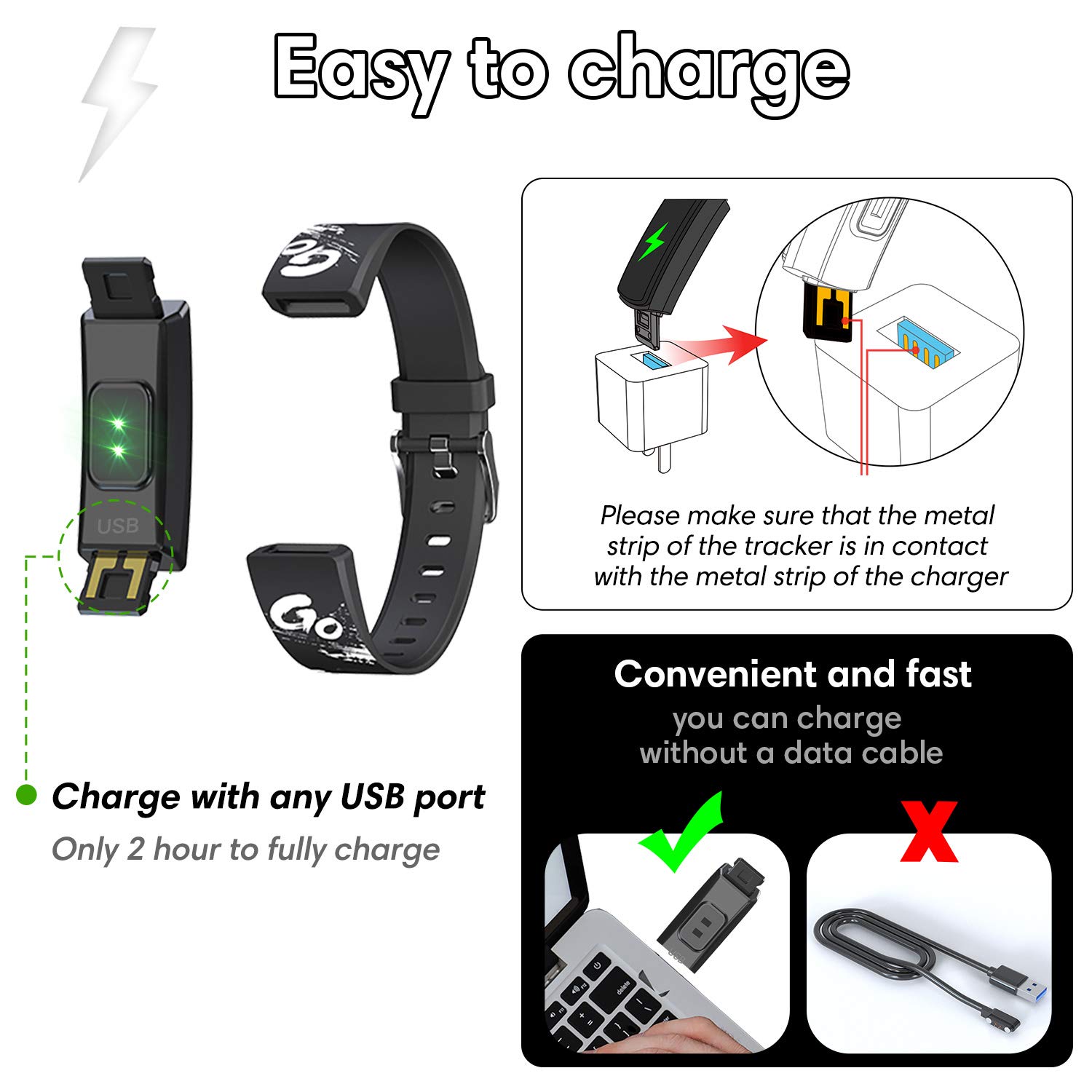 Buy GOGUM Slim Fitness Tracker with Replacement Band for Kids Girls