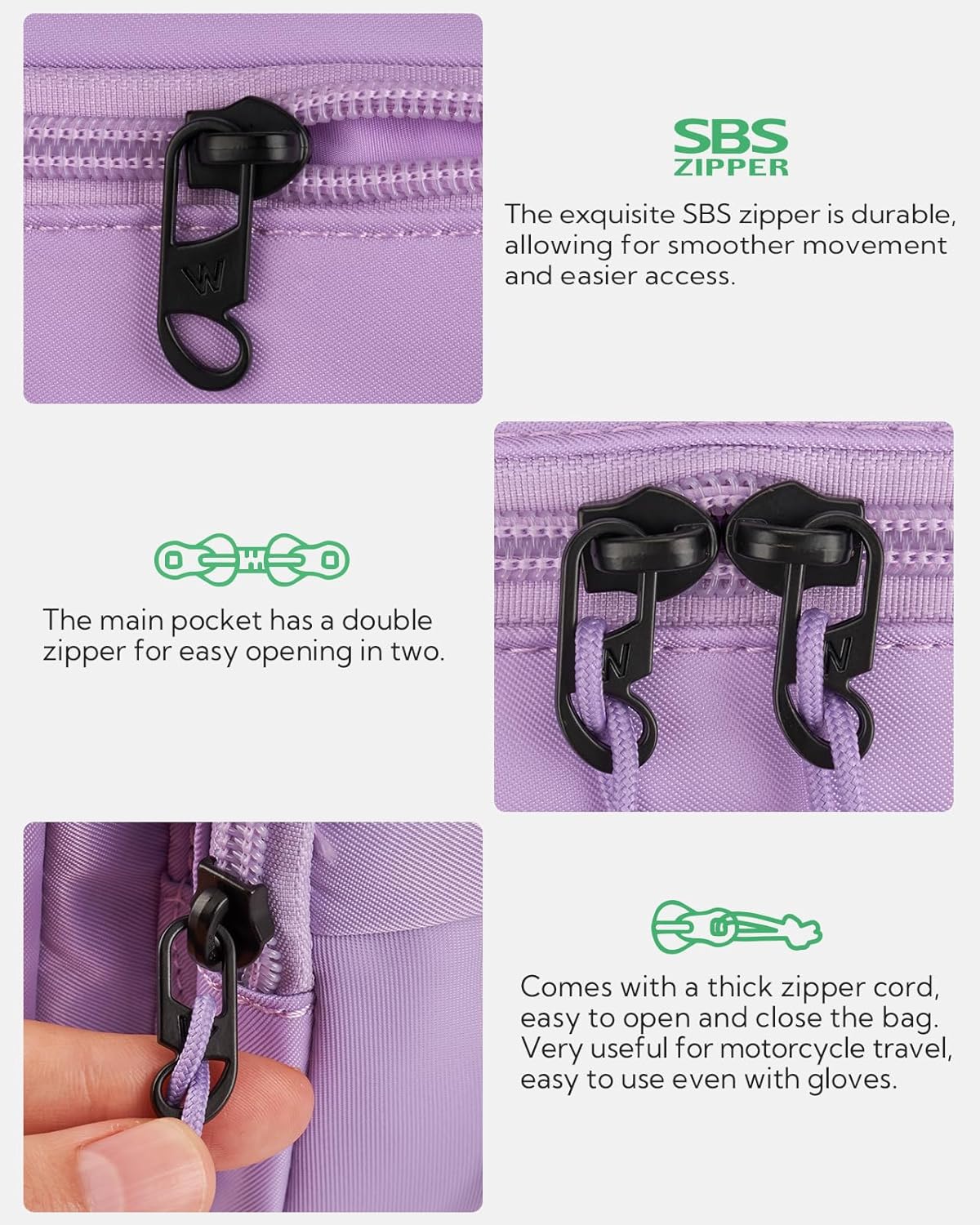 WATERFLY Fanny Pack Waist Packs: Large Crossbody Fanny Packs for Women Men with 5 Zipper Pockets Adjustable Strap Waist Bags Hip Pack for Traveling Cycling Running Hiking-Purple - Image 5