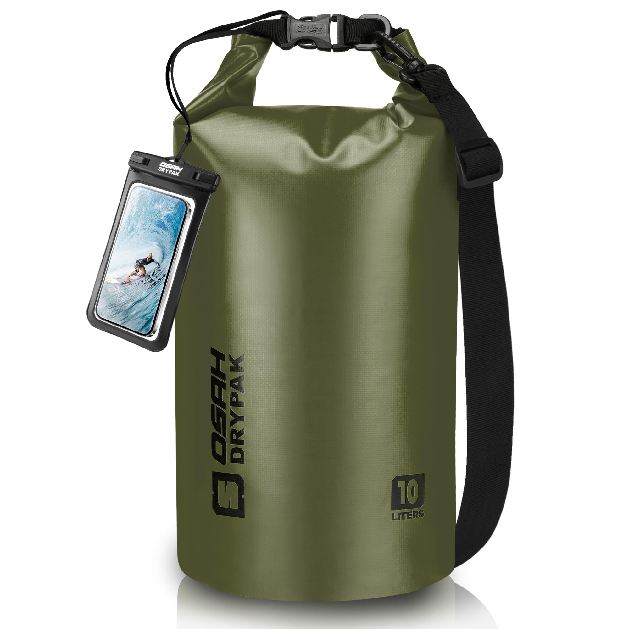 OSAH DRYPAK Dry Bag wasserdichte Tasche 5L/10L/20L/30L/40L Drybag Rucksack Wasserdicht Beutel mit Schultergurt und Wasserfester Handyhülle für Wassersport, Kajakfahren, Bootfahren, Camping