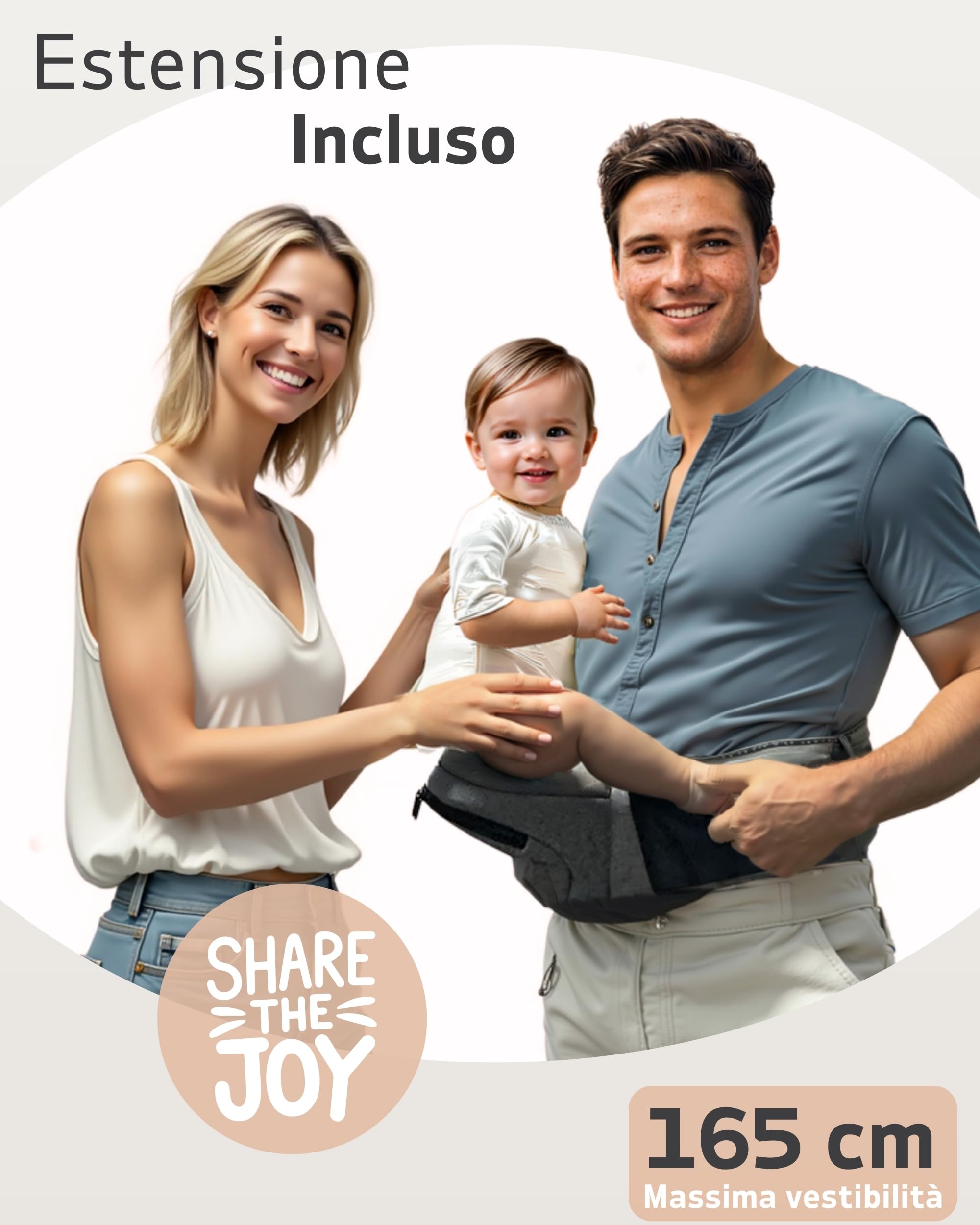 Marsupio Neonato 0-36 Mesi con Estensibile - Vincitore Premio Mom's Choice, Certificato Sicurezza Marsupio per Bambini, Ergonomico per Neonati 3-20 kg (Grigio)