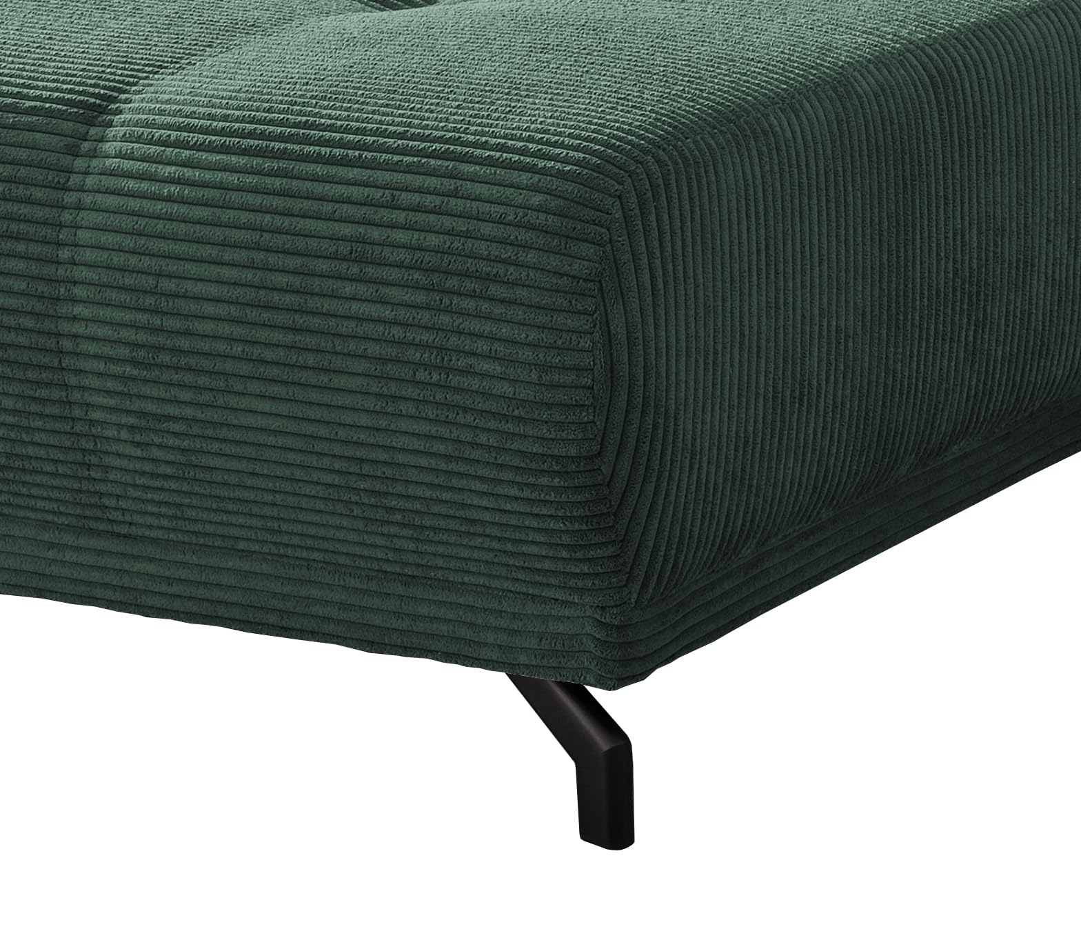 möbelando freiraum Sofa Renard – Moderne Polsterecke mit elektrischer Sitztiefenverstellung, 177 cm, Cord Moosgrün, inkl. 2 Kissen, Liegefläche 200x93 cm