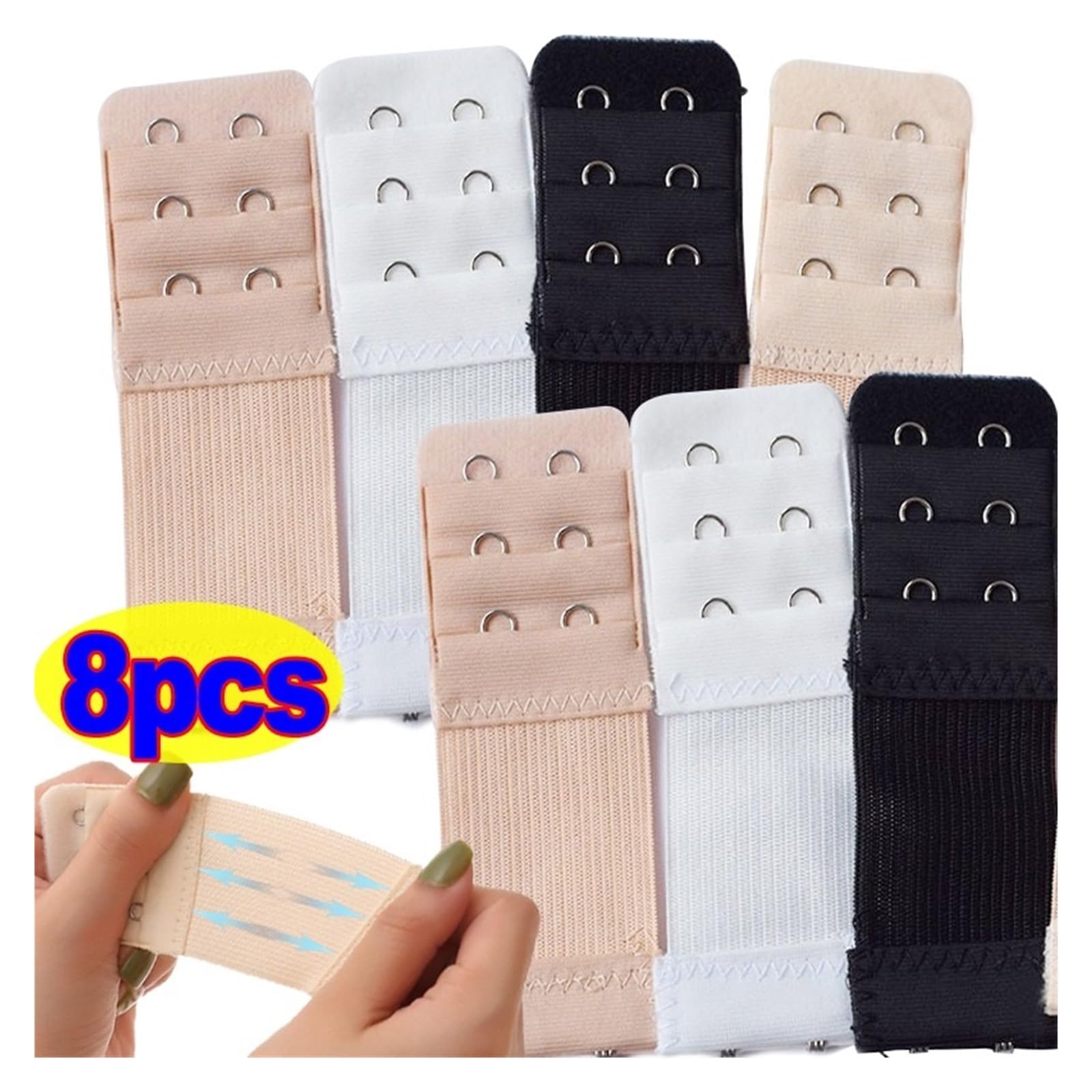 Extensor de Sujetador, 1/8 Uds., Extensor elástico, Hebilla Cierre, cinturón Trasero Ajustable, Accesorios Ropa Interior for Mujer