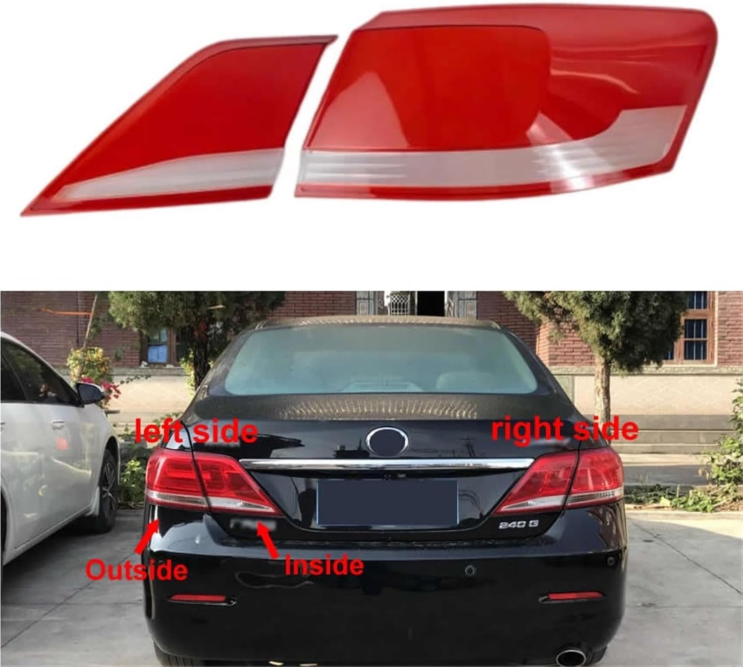 for Toyota Camry 2009 2010 2011 Rear Taillight Shell Tail Lamp Cover Brake Light Mask Replace The Original Lampshade(Inside Left)