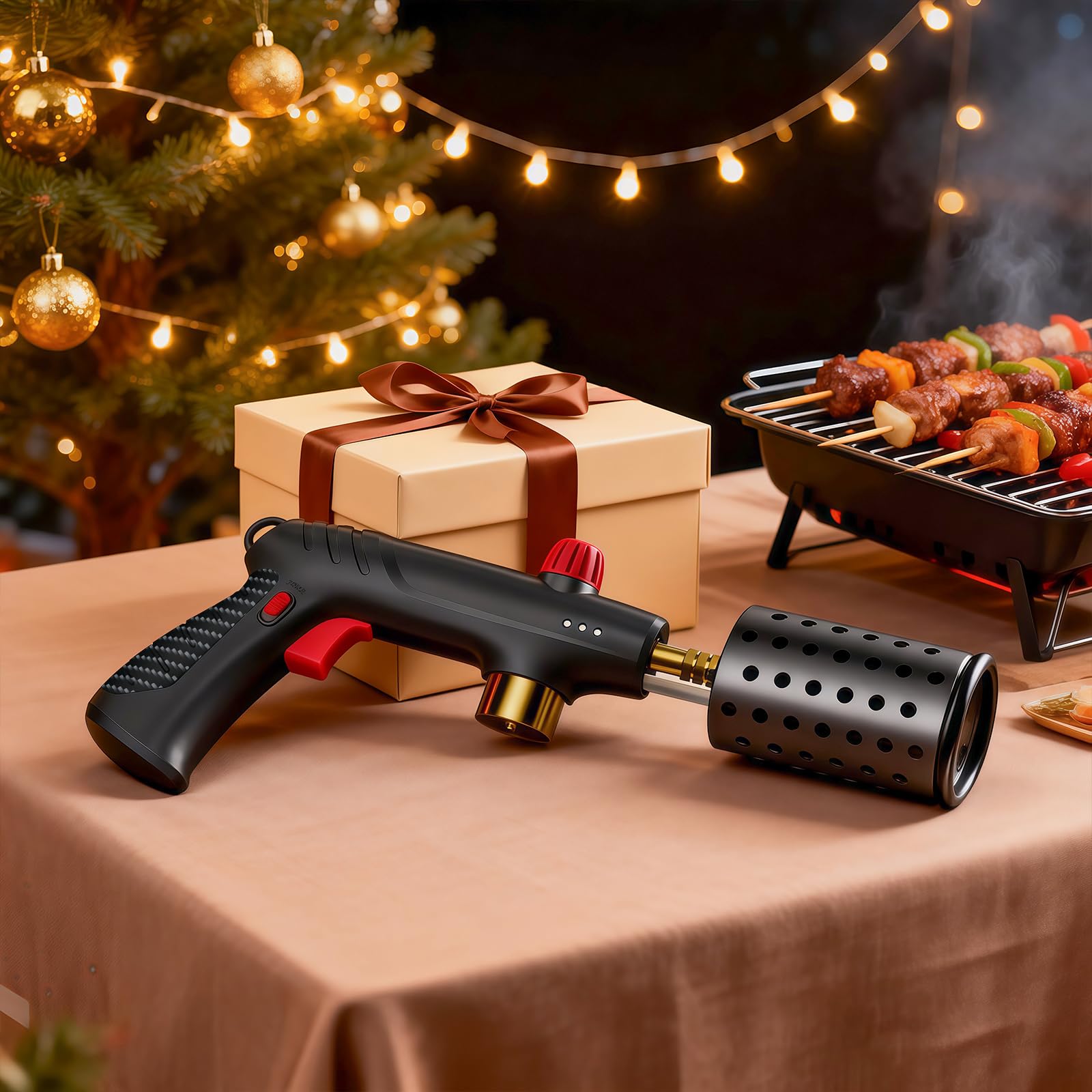 Antorcha de propano, antorcha de cocina, encendedor culinario, soplete ajustable para filetes, barbacoa, parrilla (tanque de propano no incluido) (mango de fibra de carbono)
