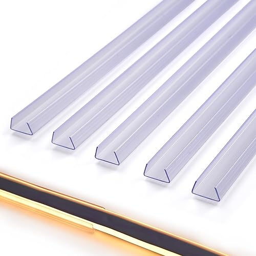 Miniatura 28 de DELight Sistema de canal en U de plástico de 2 pulgadas, 50 unidades, PVC transparente, universal, LED, soporte de montaje en pista, accesorios