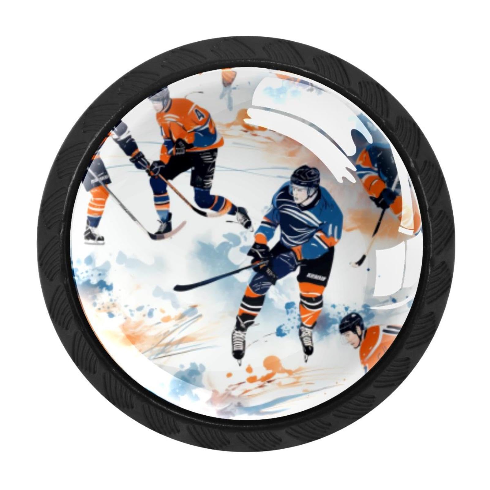 Chenzzzz Multicolored 08 Ice Hockey Cabinet Knobs 4 Pieces Drawer Kitchen Cabinets Dresser Cupboard Wardrobe Unique Pulls Handles