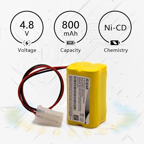 Miniatura 3 de elxjar Paquete de 5 baterías de repuesto para Energizer N20AE015A, CUSTOM-222, NIC0905, OSA146, Prescolite EDCNRB