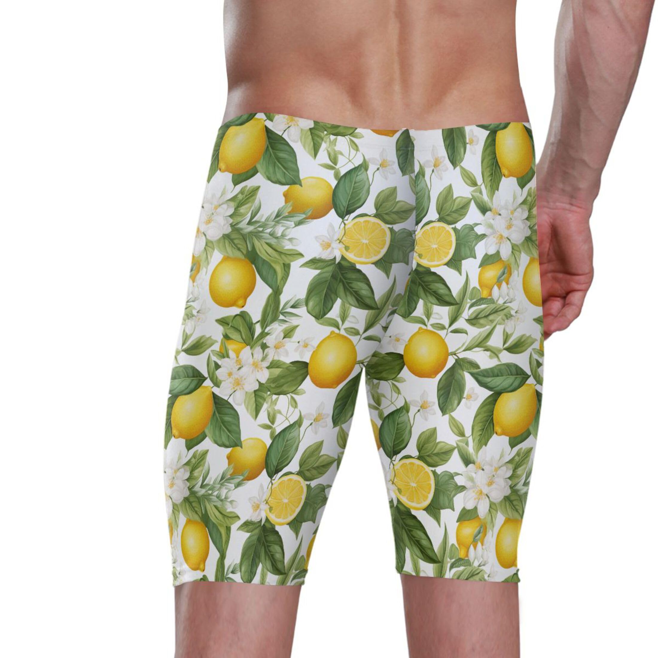 UMIRIKO Lemon Flowers Men's Swim Jammers Swimsuit M B0401734