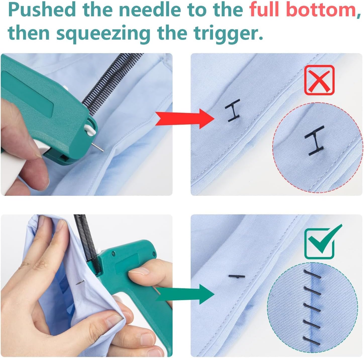 Mini Stitch Gun for Clothes, Mini Clothing Stitch Gun Speedy Cloth Fixer, Quick Cloth Sewing Stitch Gun,  Tagging Gun Kit with 2500 Black & 2500 White Fasteners, 6 Needles and Hard Case thumbnail