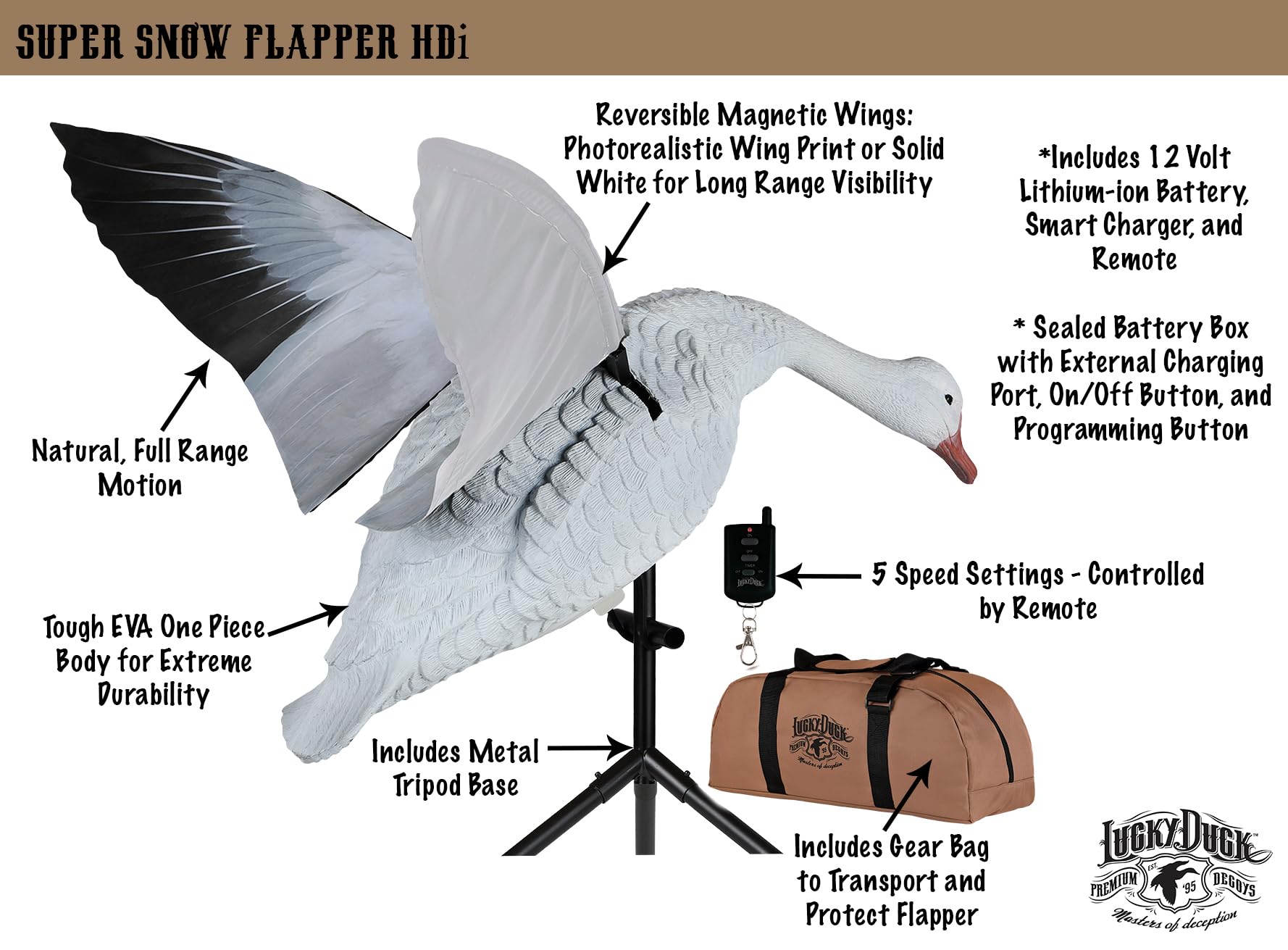 Lucky Duck Super Flapper HDI 2.0 - Snow Goose