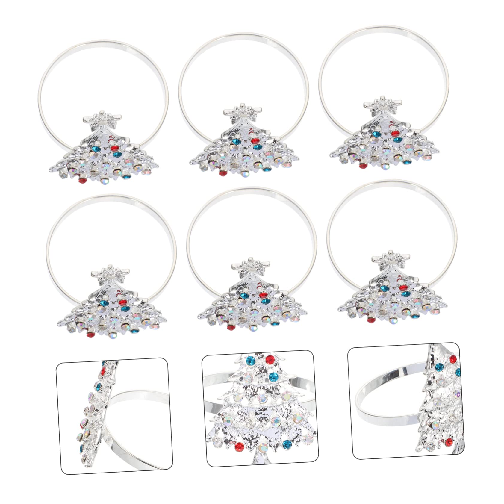 TOPBATHY 18 Pezzi Tovagliolo Di Natale Fibbia Tovagliolo Di Natale Decorazione Bling Accessori Decorazioni Di Natale Tovagliolo Di Cristallo Fermagli Albero Portatovaglioli Decorazioni Per