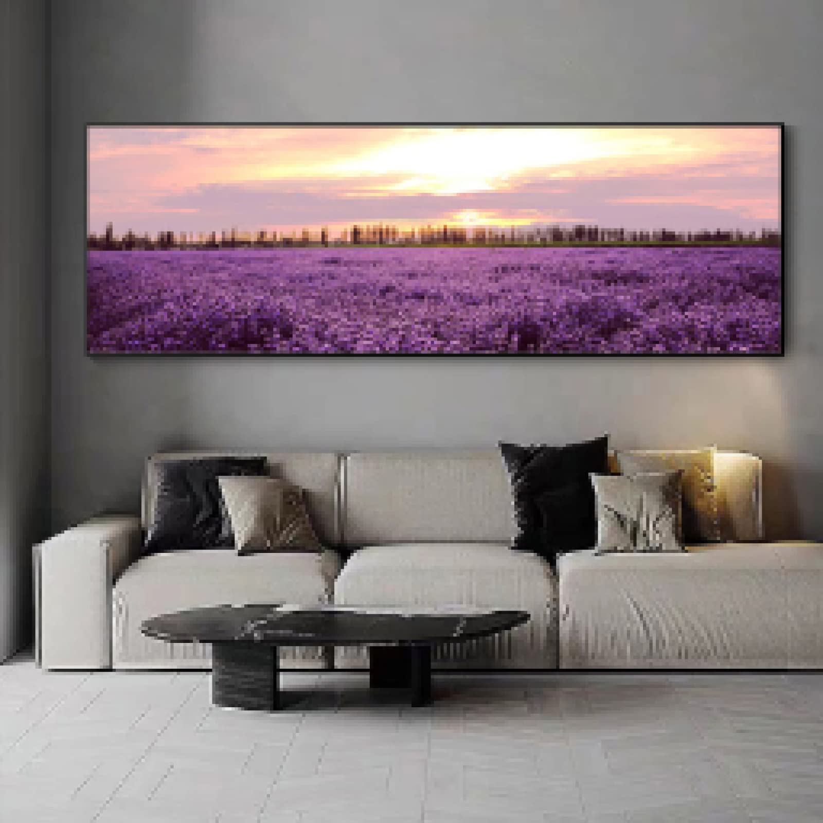 Toile lavande grand format pour habiller un mur vide sans cadre - 8