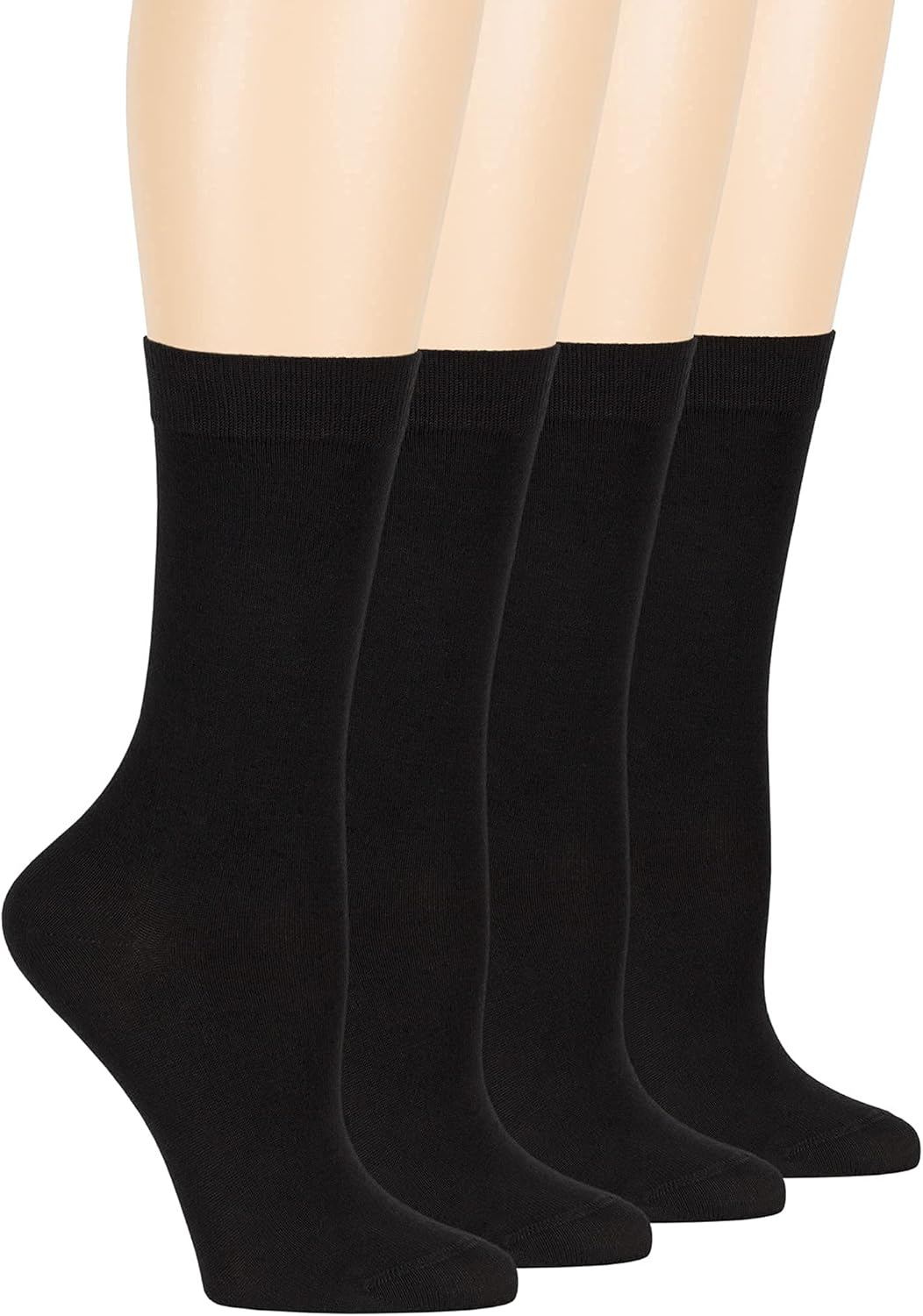 7BigStars Women Viscose From Bamboo Dress Socks, Solid Patterned Crew Fit, 4 Pairs Breathable Seamless for Work Daily Wear - Image 7