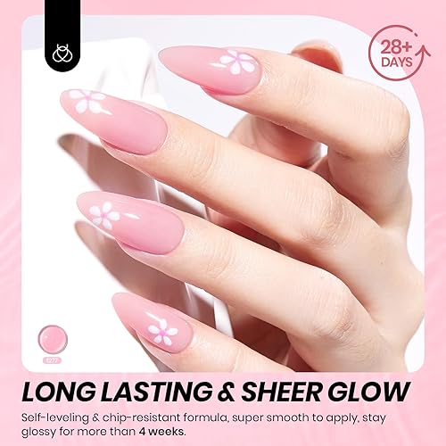 Miniatura 32 de Beetles Nude - Esmalte de uñas en gel natural de 15ml/0.5 onzas líquidas, color neutro, color crema, translúcido, lámpara LED UV para uñas, 15ml/0.5