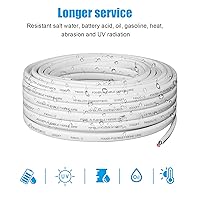 Vista 7 de Cable Marino Dúplex de Alambre de Calibre 14 de Cobre Estañado para Barco, 40 pies 14 AWG Estándar USA OFC Alambre de Cobre Libre de Oxígeno