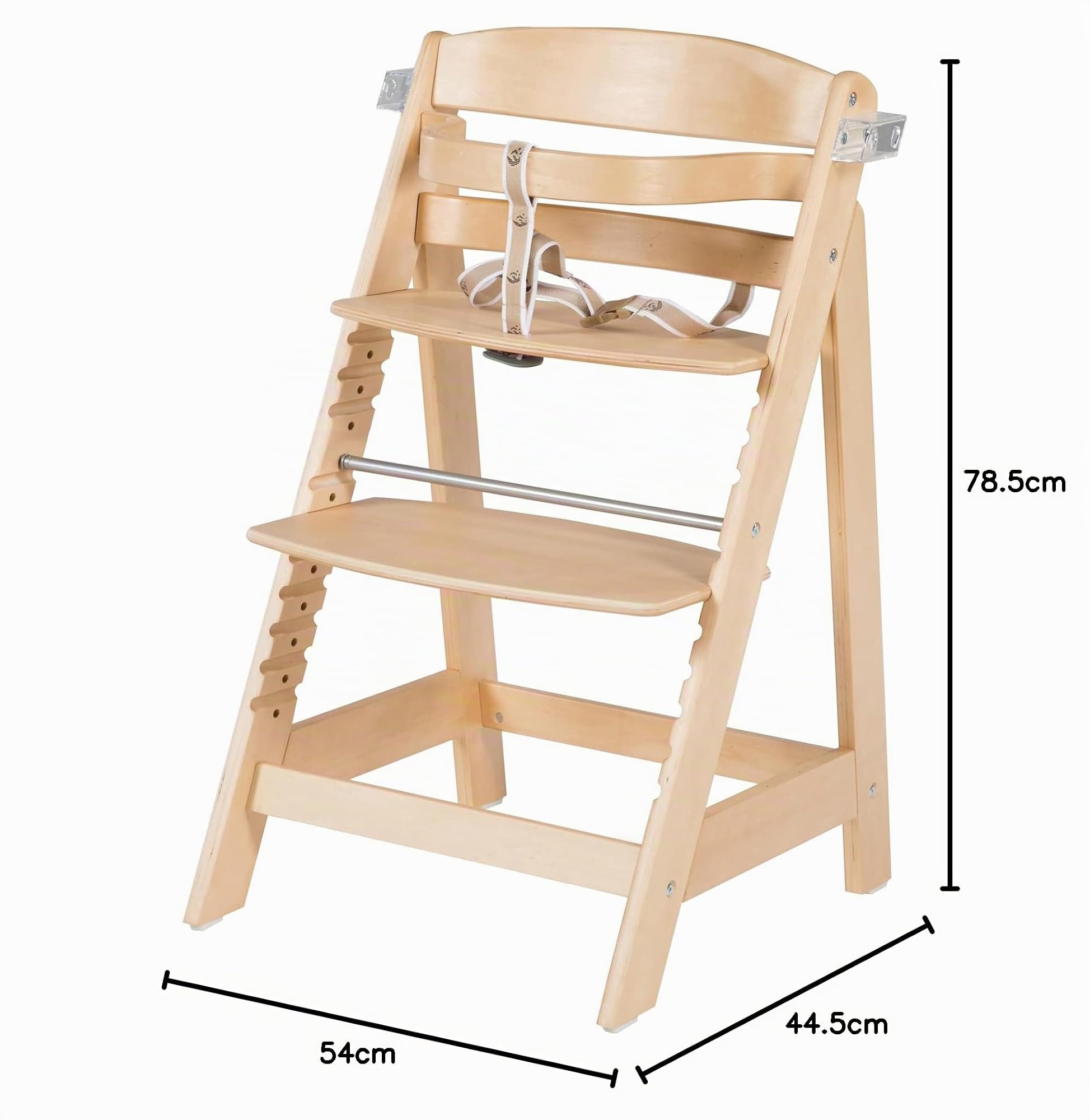 roba Trona Evolutiva de Madera Sit Up Click et Fun + Bandeja Desmontable - Altura Ajustable - Silla para Bebés 6 Meses - Soporta 70 kg - Natural