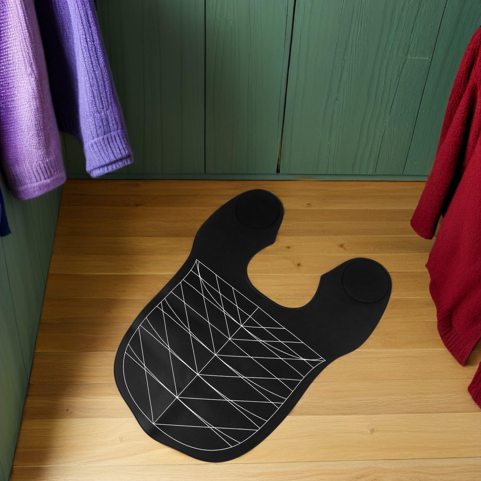 Gatuida Collier Guide de Coupe de Cheveux en Silicone Noir, Lot de 2 | Tapis de Coupe, Cape de Salon pour Procédures, Nettoyage Facile et Confort Ergonomique