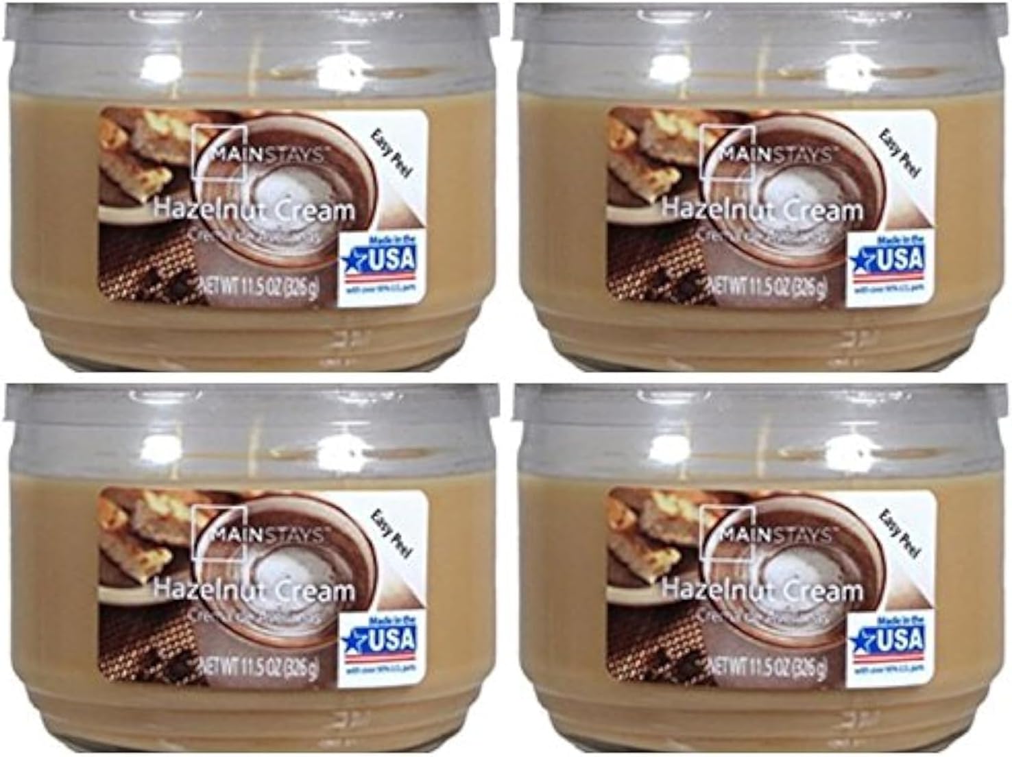 Mainstay 11.5oz Scented Candle, Hazelnut Cream 4-Pack