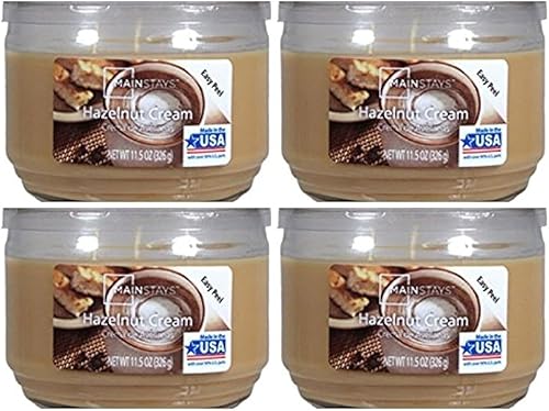Mainstay Vela perfumada de 11.5 onzas, crema de avellana, paquete de 4
