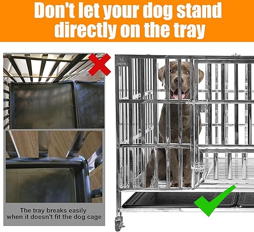 Miniatura 7 de Confote - Jaula para perros de acero inoxidable de 37 pulgadas para entrenamiento de perros grandes en interiores y exteriores con puertas dobles y