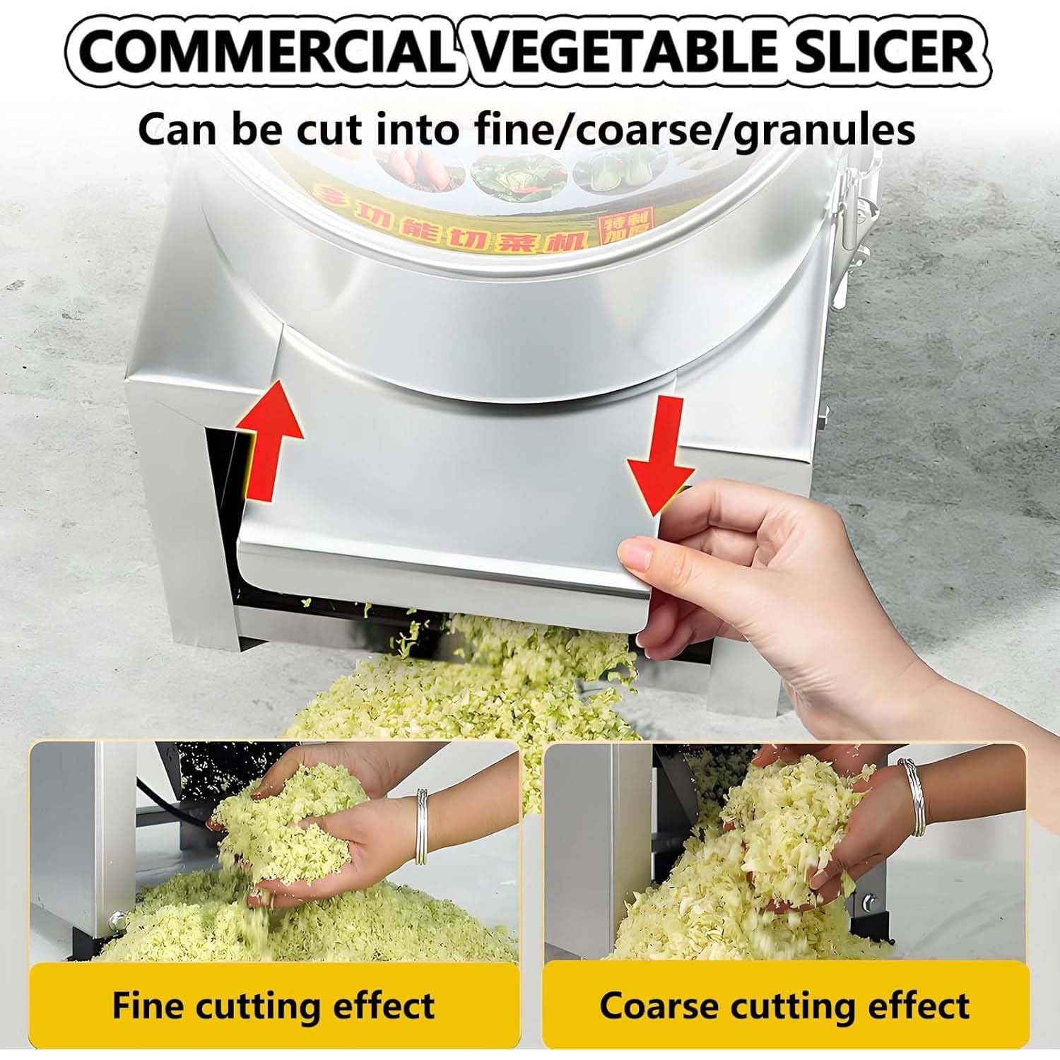 Picadora De Verduras De Acero Inoxidable, Procesador De Alimentos Comercial. Picadora De Alta Resistencia Con Para Triturar Y Moler Eficientemente Verduras Y Granos.(1200W)
