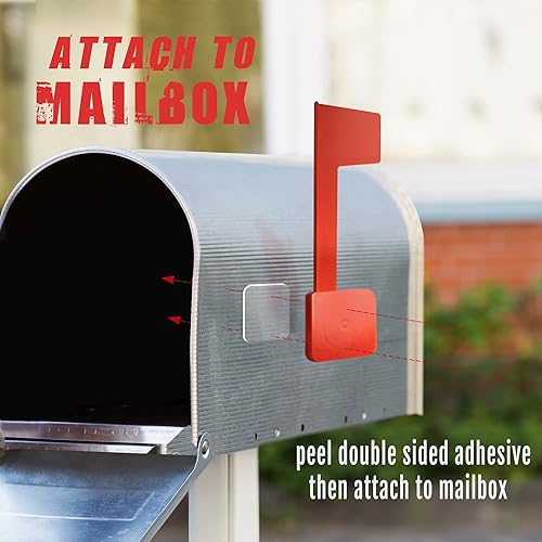 Miniatura 4 de Anley Bandera universal para buzón de correo saliente para madera, metal y estuco, resistente a la corrosión, kit de repuesto de banderas de señal