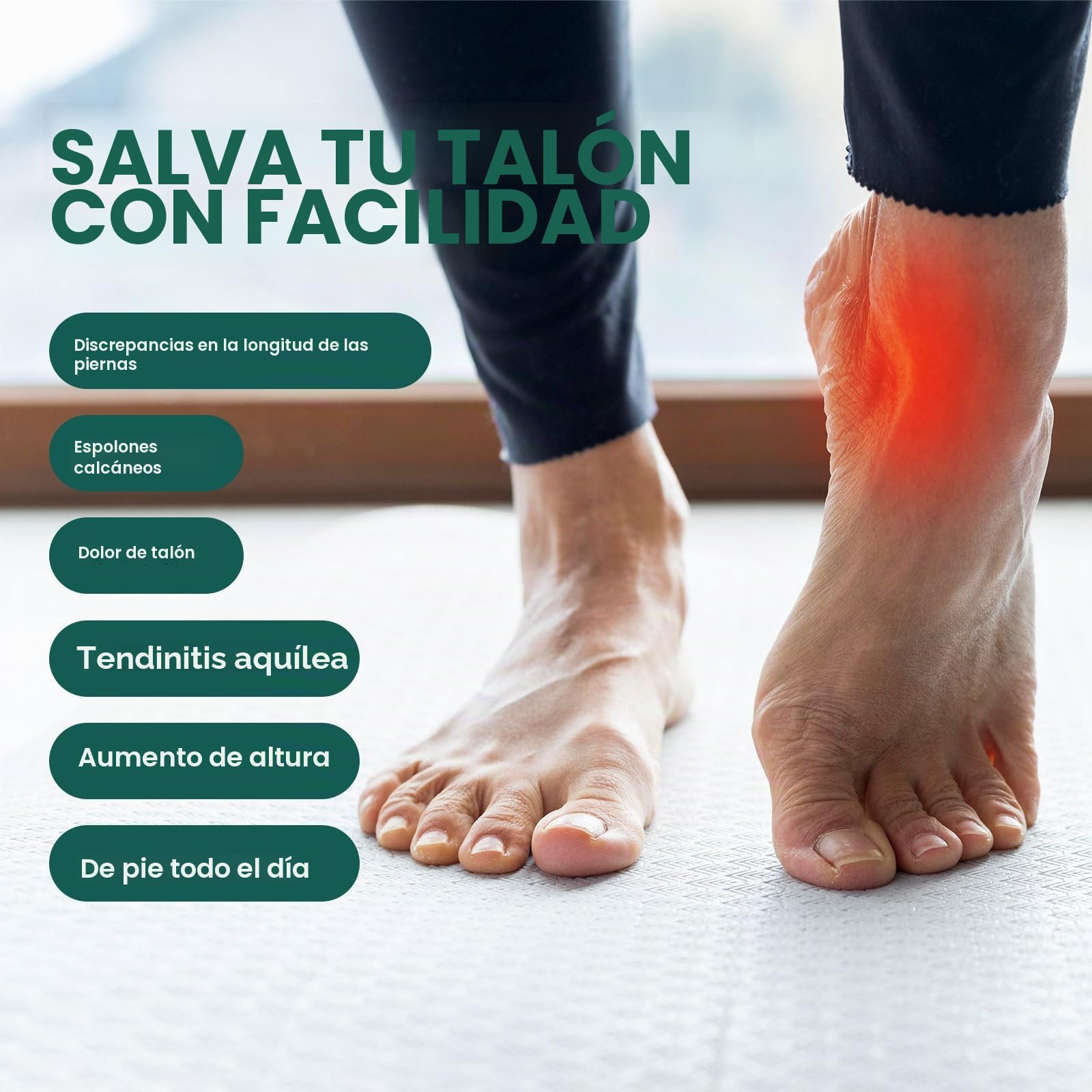 Welnove 4 capas de zapatos ajustables para piernas desiguales Discrepancia de la longitud de la pierna Dolor de talón - 1 pulgada Incremento de la altura Inserto (Beige, tamaño M)