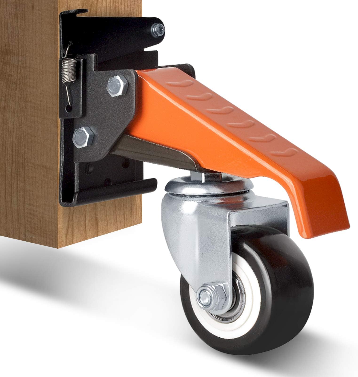 Ronlap Workbench Casters Wheels Kit 720 Lbs Capacity, Retractable Casters Set of 4 Heavy Duty Side Mount Casters 2.5" Lifting Casters Work Table Tool Bench Stepdown Castors Wheels 4 Pack