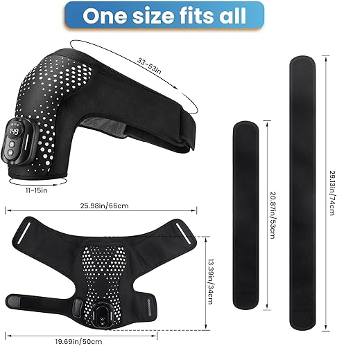 Miniatura 7 de YUANBO Almohadilla térmica de hombro, masajeador de hombro para aliviar el dolor de tejido profundo, envoltura de hombro calentada y soporte con