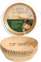 Vista 1 de 100 forros redondos de papel para freidora de aire de 8 pulgadas, grandes forros de papel pergamino desechables para cesta de freidora de aire, 5-7
