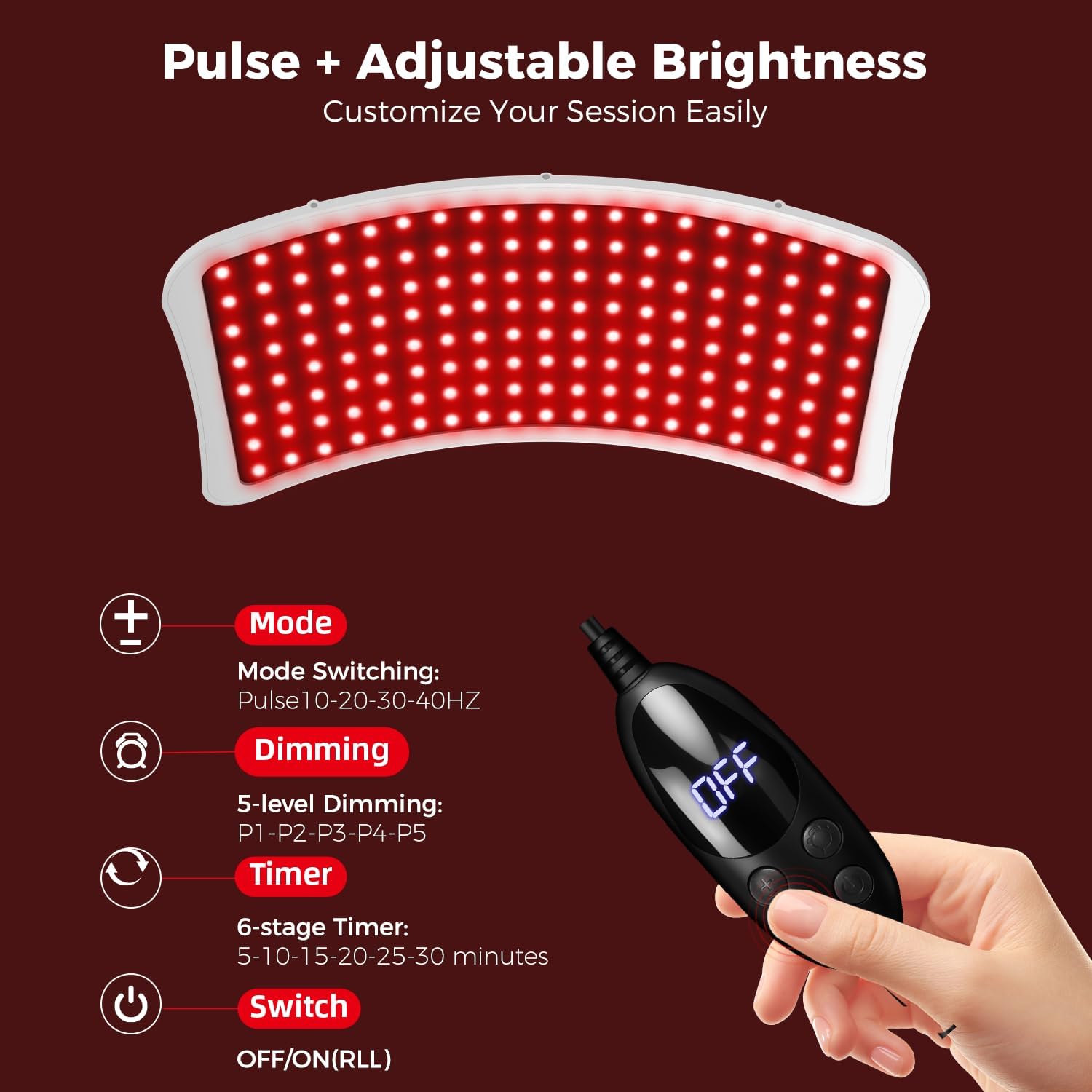 Red Light Therapy Device – 660nm Red & 850nm Infrared LED Therapy Lamp for Face and Body, Versatile Design with Stand, Legs & Strap, Well-Made and Easy to Use(White)