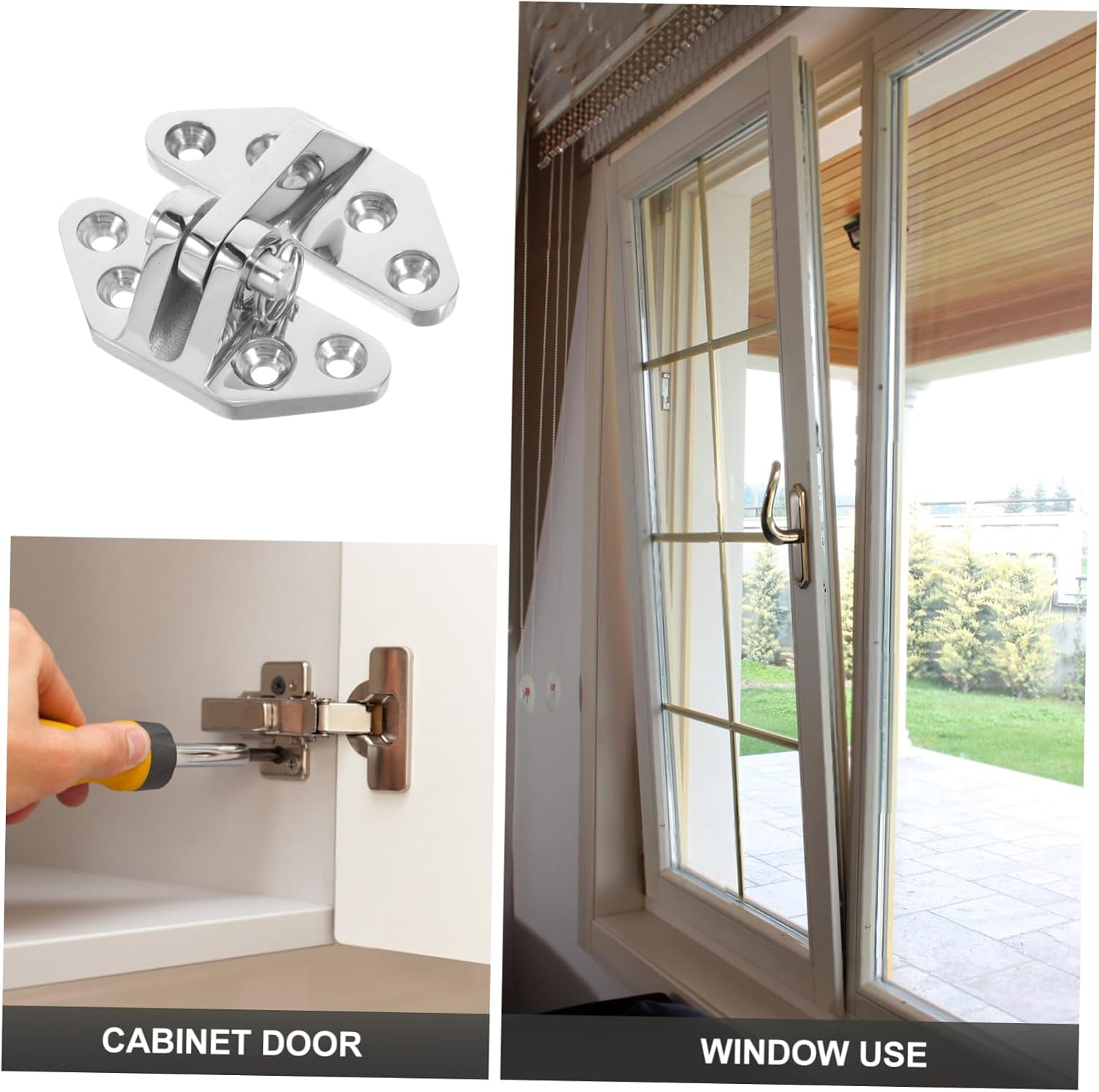 2pcs Heavy Duty Stainless Steel Boat Hinges Grade Hinges for Hatch Deck Cabinet Doors Quick Release Design Screws for Applications