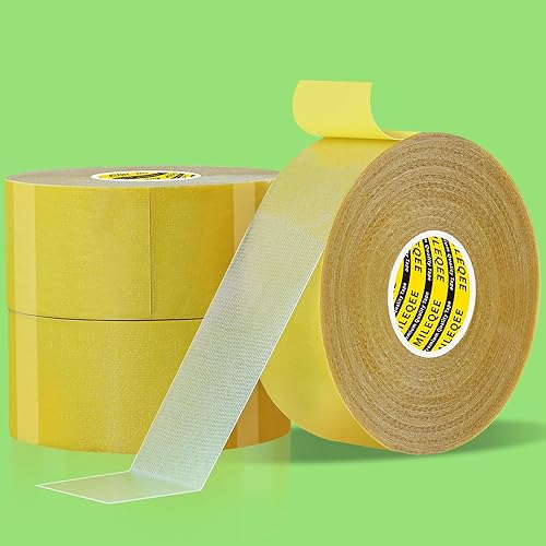 Miniatura 8 de Cinta de Doble Cara Fuerte y Resistente, Extra Grande 1.77 pulgadas x 66 pies (20m), Cinta de Malla de Fibra de Vidrio para Alfombras de Tela