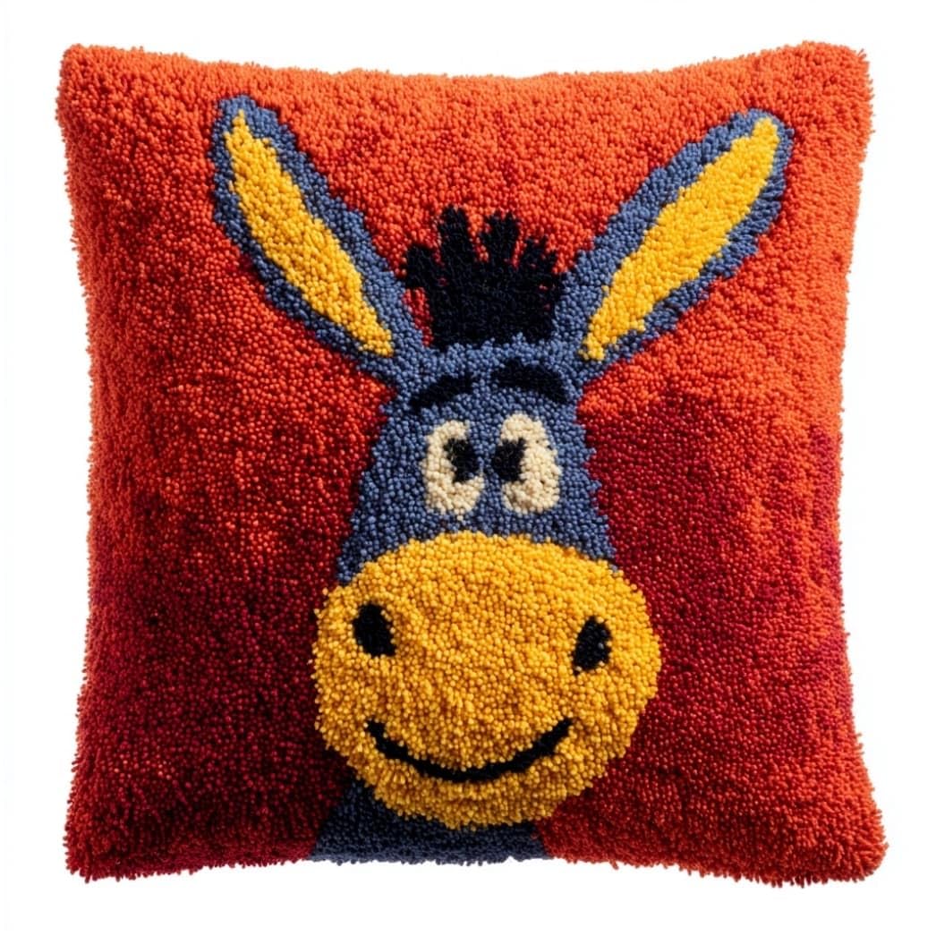 Axiangzik D Latch Hook Cushion Kit,Onkey Iy Throw Pillow Cover 43X43cm