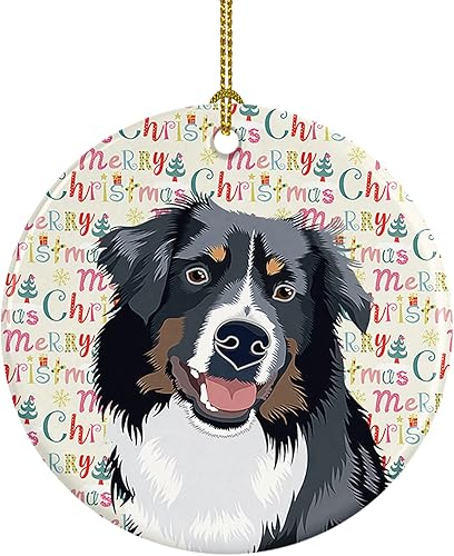 Miniatura 197 de Caroline's Treasures Adorno navideño de husky siberiano en blanco y negro #2 de cerámica para árbol de Navidad, decoración colgante para el hogar,