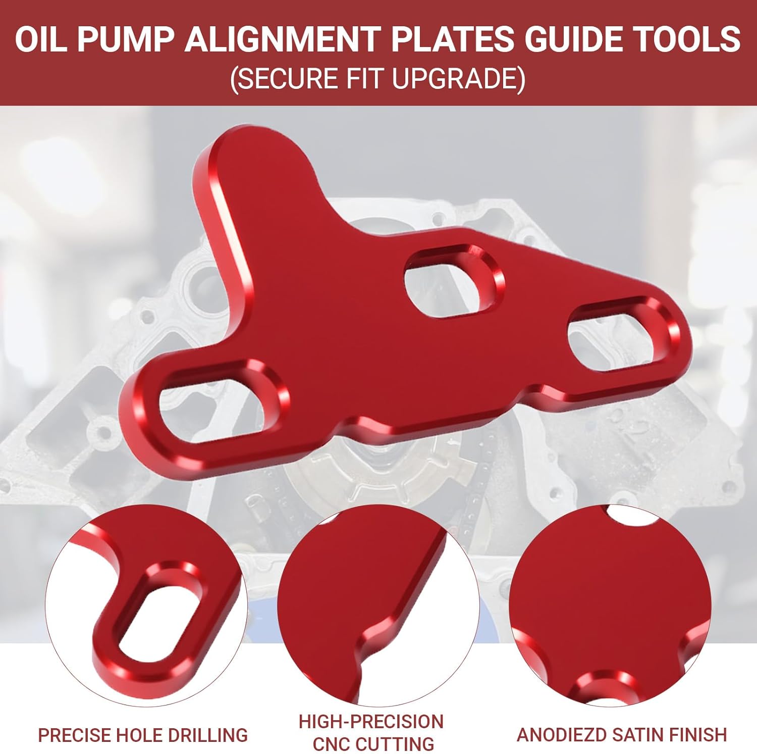 Oil Pump Alignment Plates Guide Tools Compatible with Gen V Lt1 Lt4 Lt5 L83 L86 L87 Engines(Red)