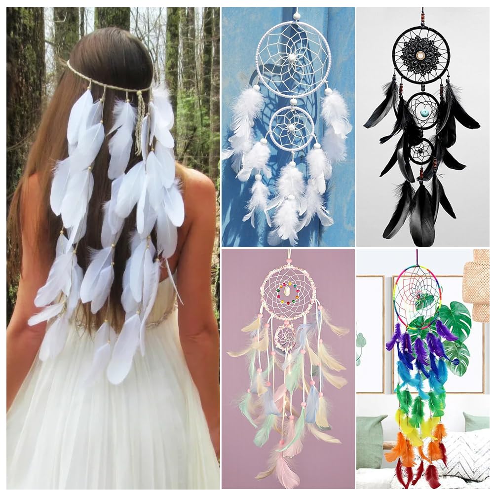 FOMIYES 200 Pièces Plumes Authentiques D'oie Pour Mariage Chapeau Décoration Attrape-rêves Plumes D'oie Diy