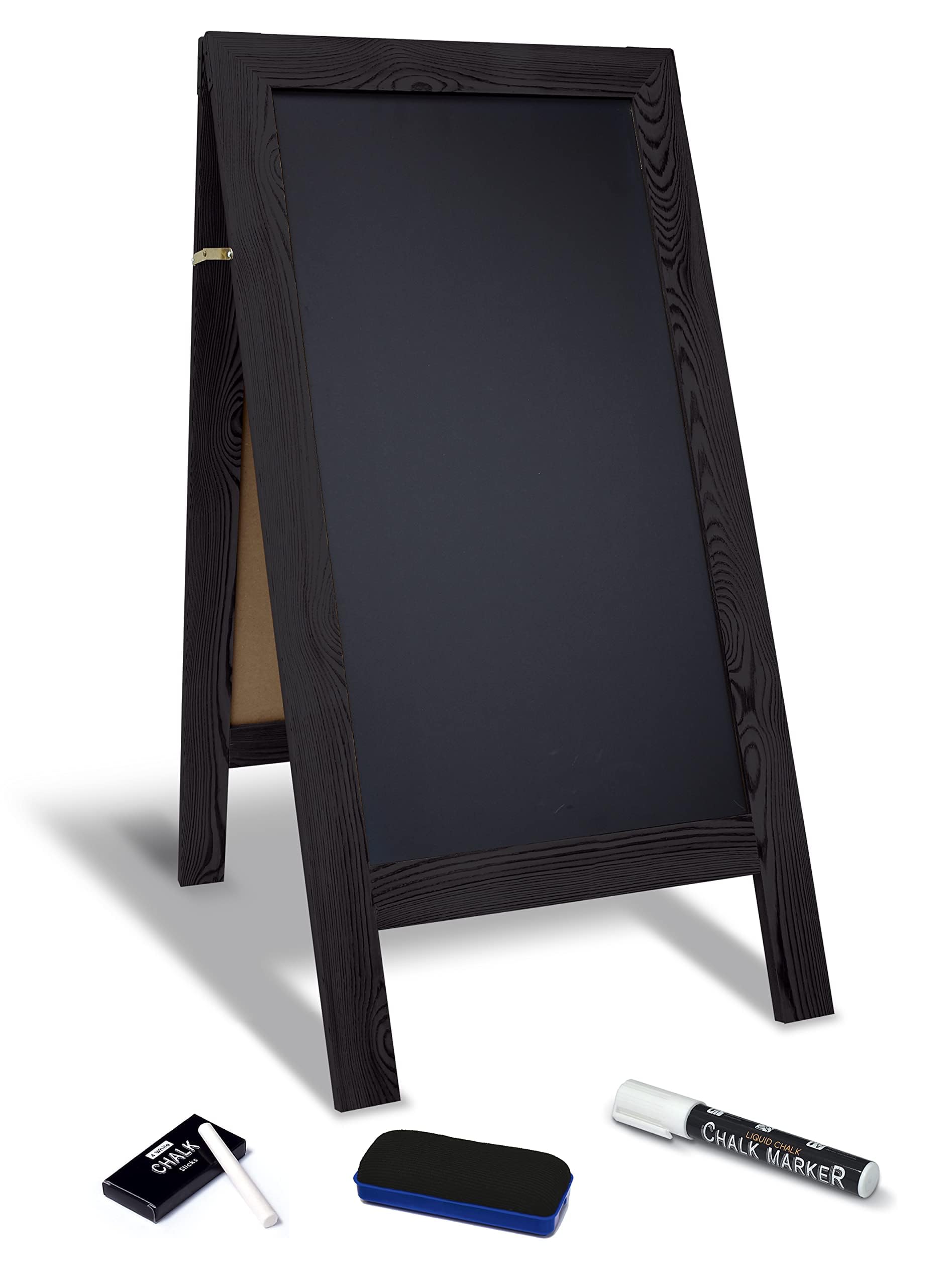 Sponsored Ad - Better Office Products Magnetic A-Frame Chalkboard Sign, Extra Large 20" x 40", Standing Chalkboard Easel, with Chalk Marker + Chalk & Eraser, Sandwich Board Outdoor Sidewalk Sign,(Black)