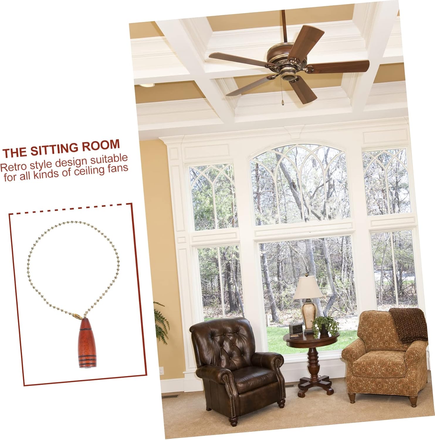 ARTIBETTER 3pcs Ceiling Fan Pull Chain Extension Beaded Chain Handle Easy Install