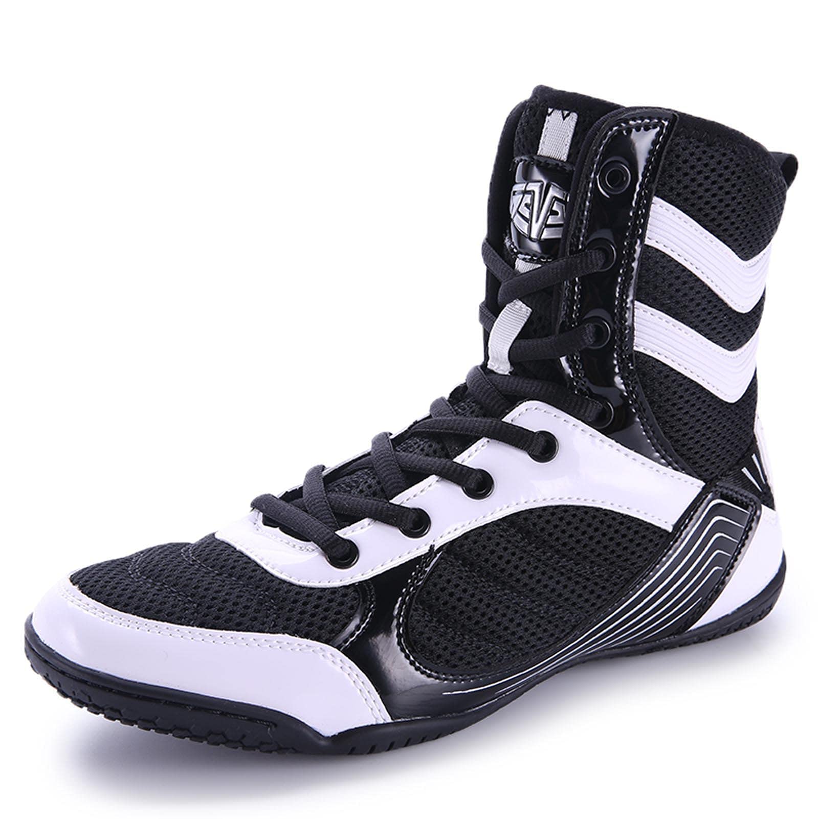 Scarpe da Ginnastica Sportive da Uomo per Boxe, Lotta E Kickboxing, Leggere, Traspiranti per Allenamento E Fitness,Nero,39 EU