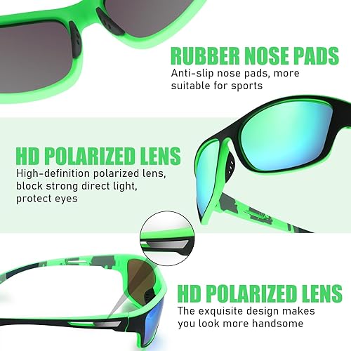 Miniatura 39 de TOODOO 4 Pairs Men Polarized Sunglasses with UV Protection Driving Glasses Sports for Sport Outdoor Activities