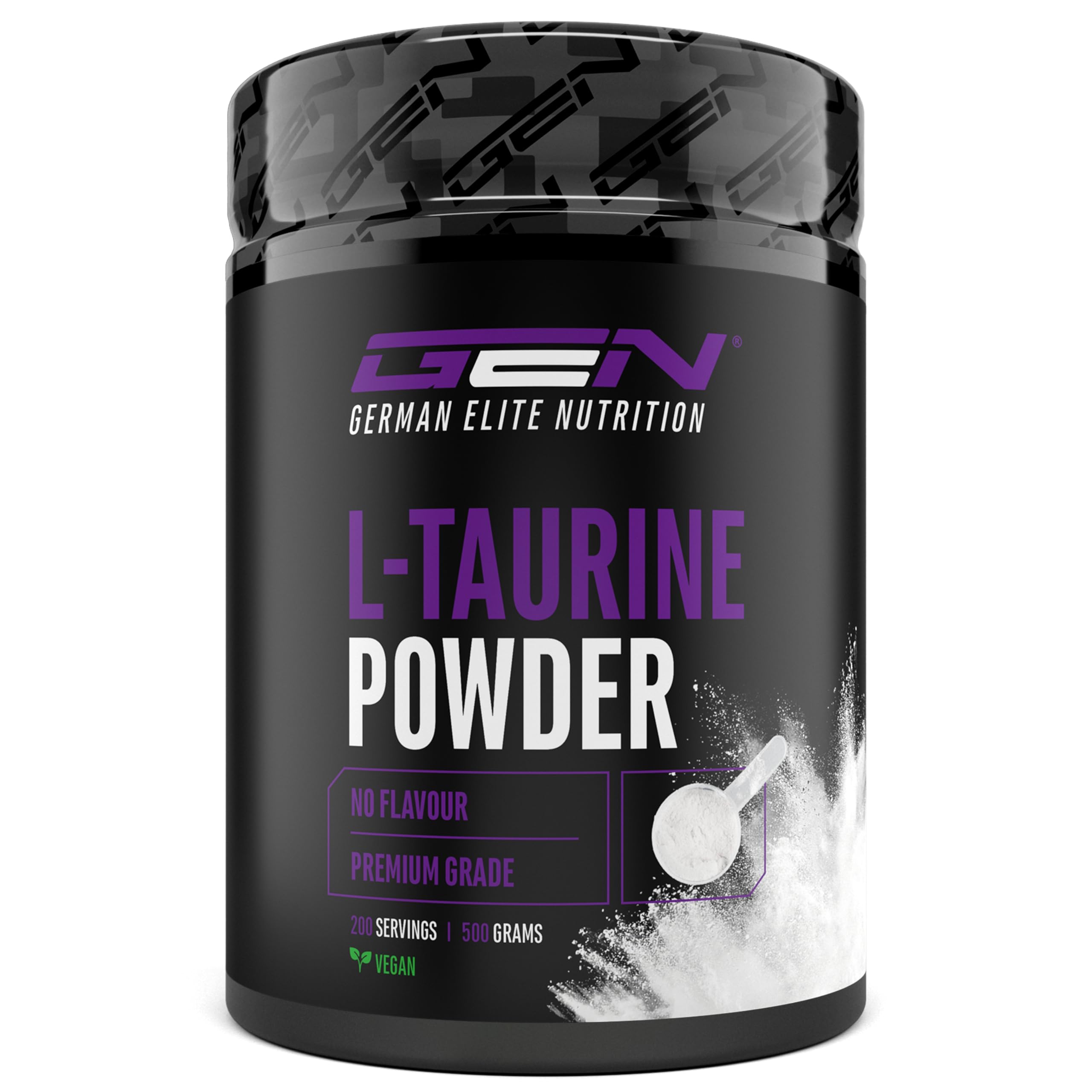 Taurina in polvere - 500 g - Solubilità ottimale - Vegan - Pura e senza additivi - Aminoacido L-Taurina - German Elite Nutrition