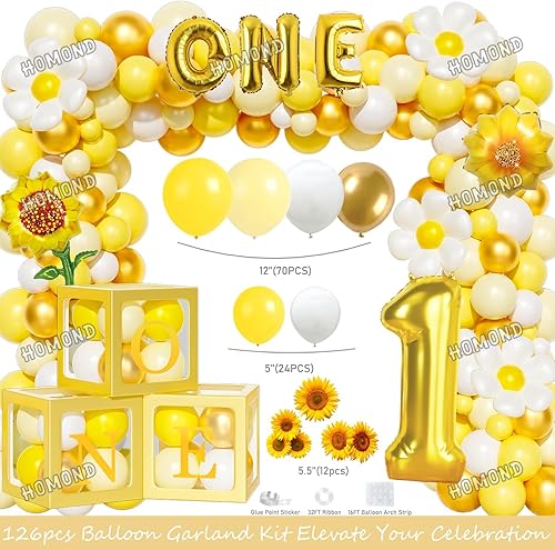 Miniatura 3 de Decoraciones de primer cumpleaños de girasol, decoraciones de primer cumpleaños para niña, suministros de fiesta de flores de un año, telón de fondo