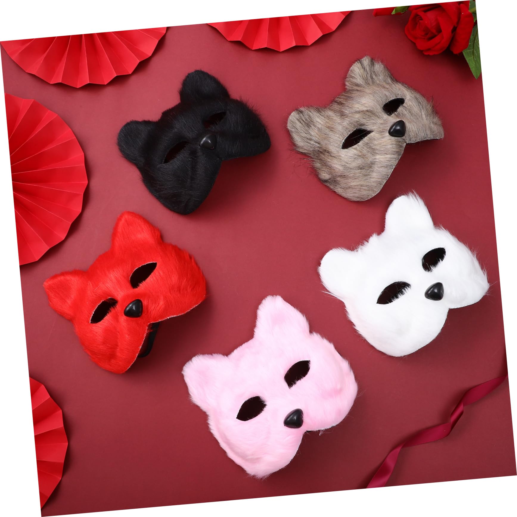 Ipetboom 5 Pezzi Maschera con Fascia Maschera Decorativa per Costume Cosplay Design Realistico e Comfort Traspirante