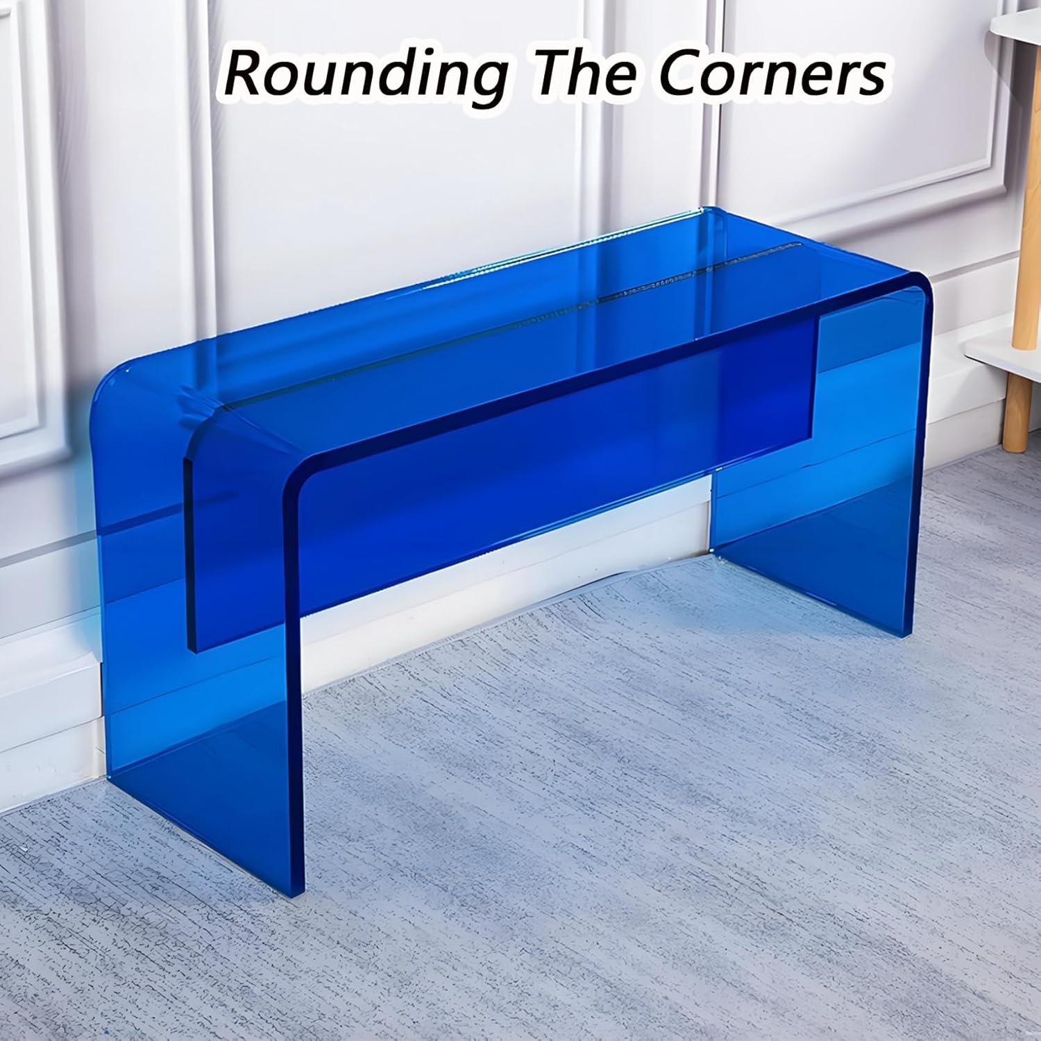 Modern Acrylic Bench, Versatile Shoe Changing Stool, Bed End Stool, Backless Lounge Chair, for Living Room, Bedroom (Orange, 31.5 * 11.81 * 15.75in)