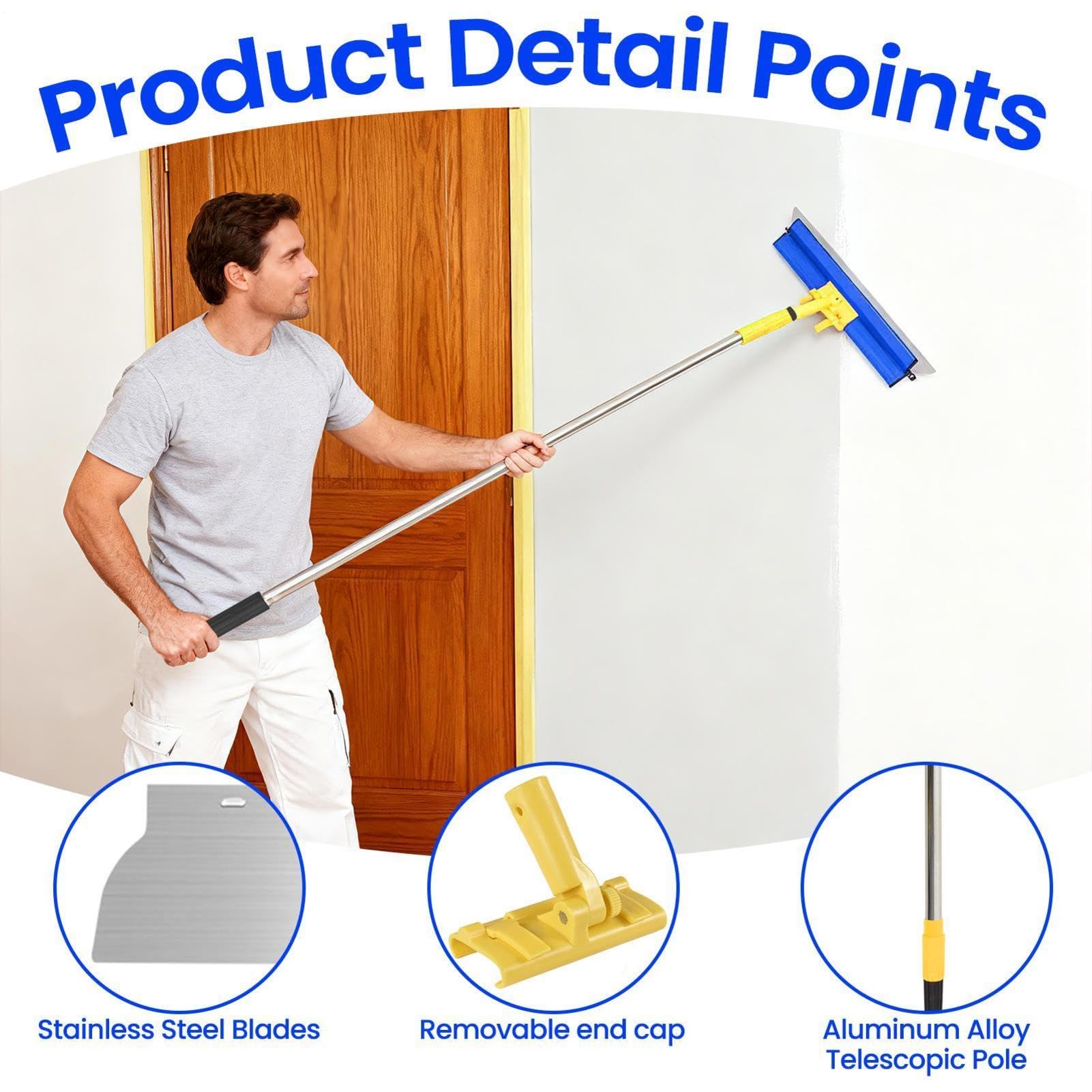 Lot de 4 spatules murales en acier inoxydable